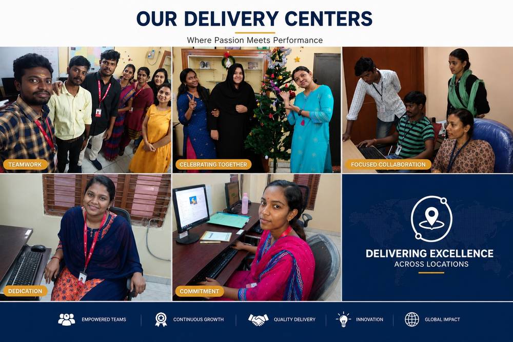 Team members at the Chennai delivery center