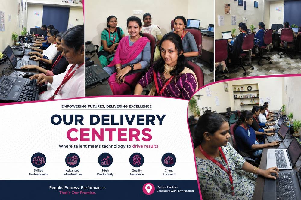 Team members working at the Tuticorin delivery center